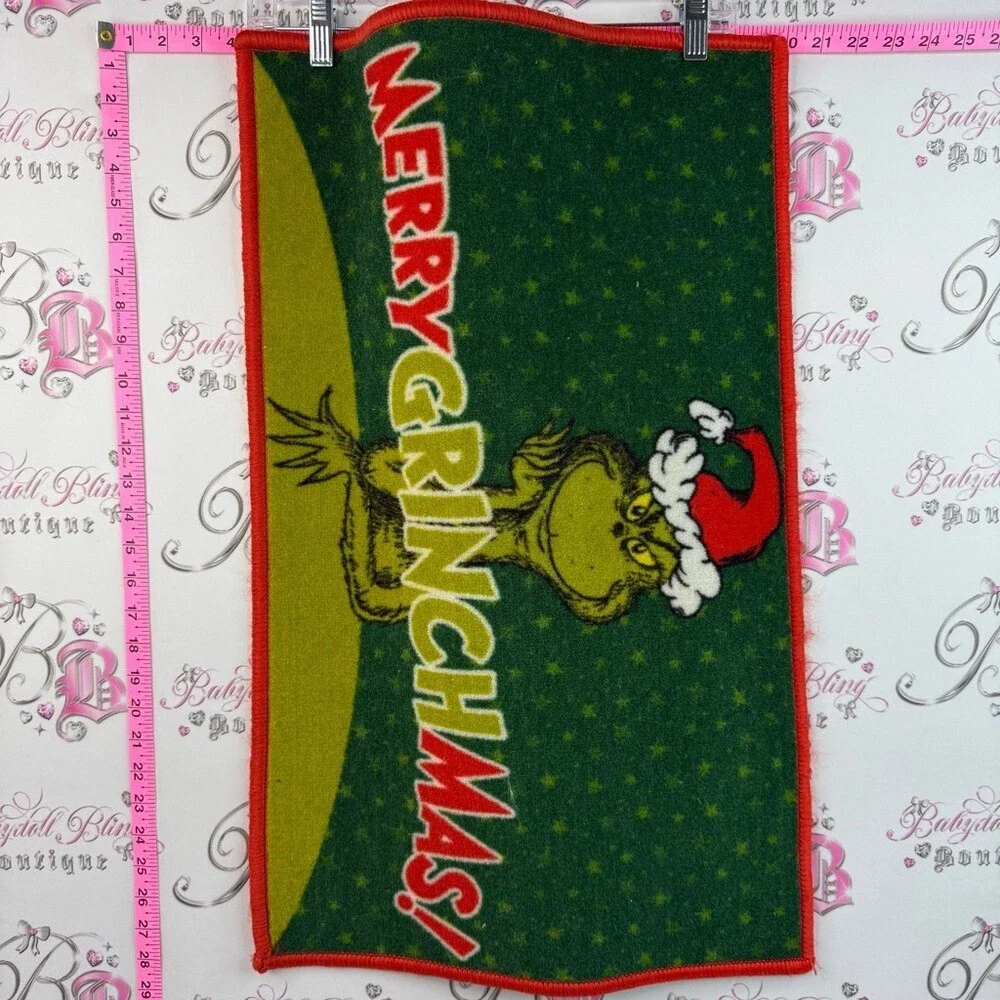 Merry Grinchmas Doormat - Green & Red Holiday Mat